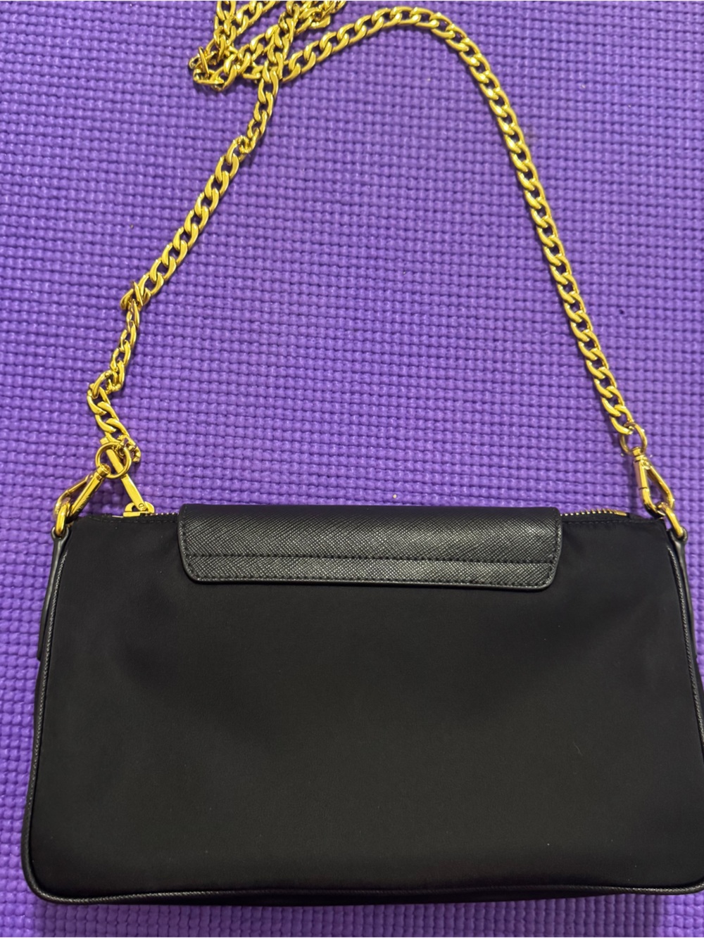 Prada Black Shoulder Bag with Gold Chain Strap w/ COA - Picture 4 of 10